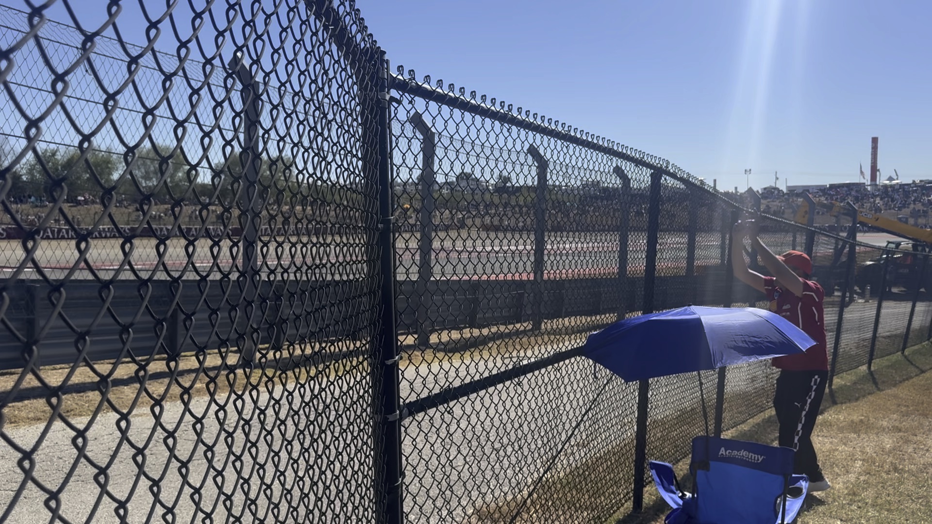 Chain link temporary fence panels on a construction site in Lakeland